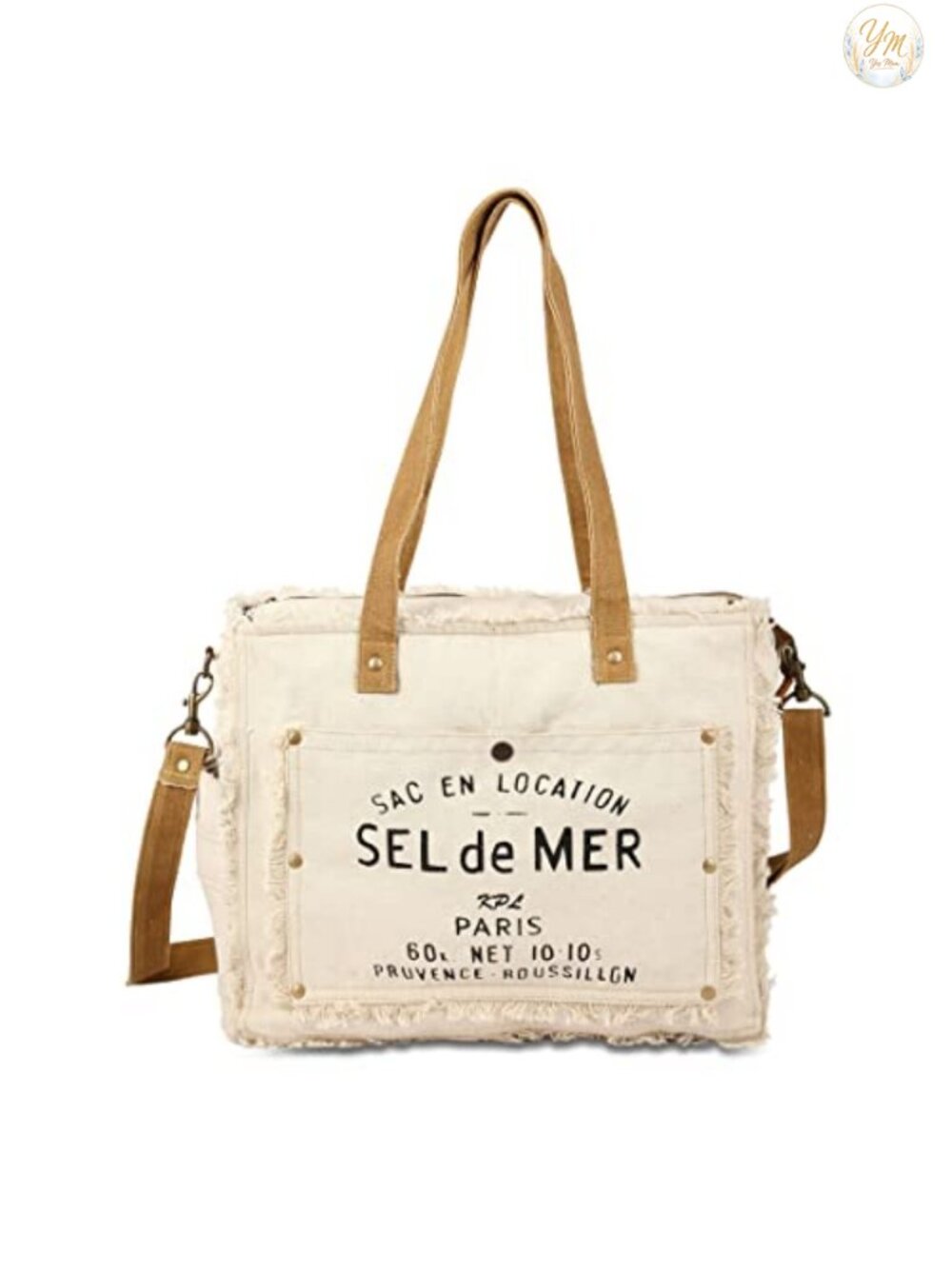 Upcycled Canvas Crossbody Shoulder Bag Removable Strap Tote Boho Handbag